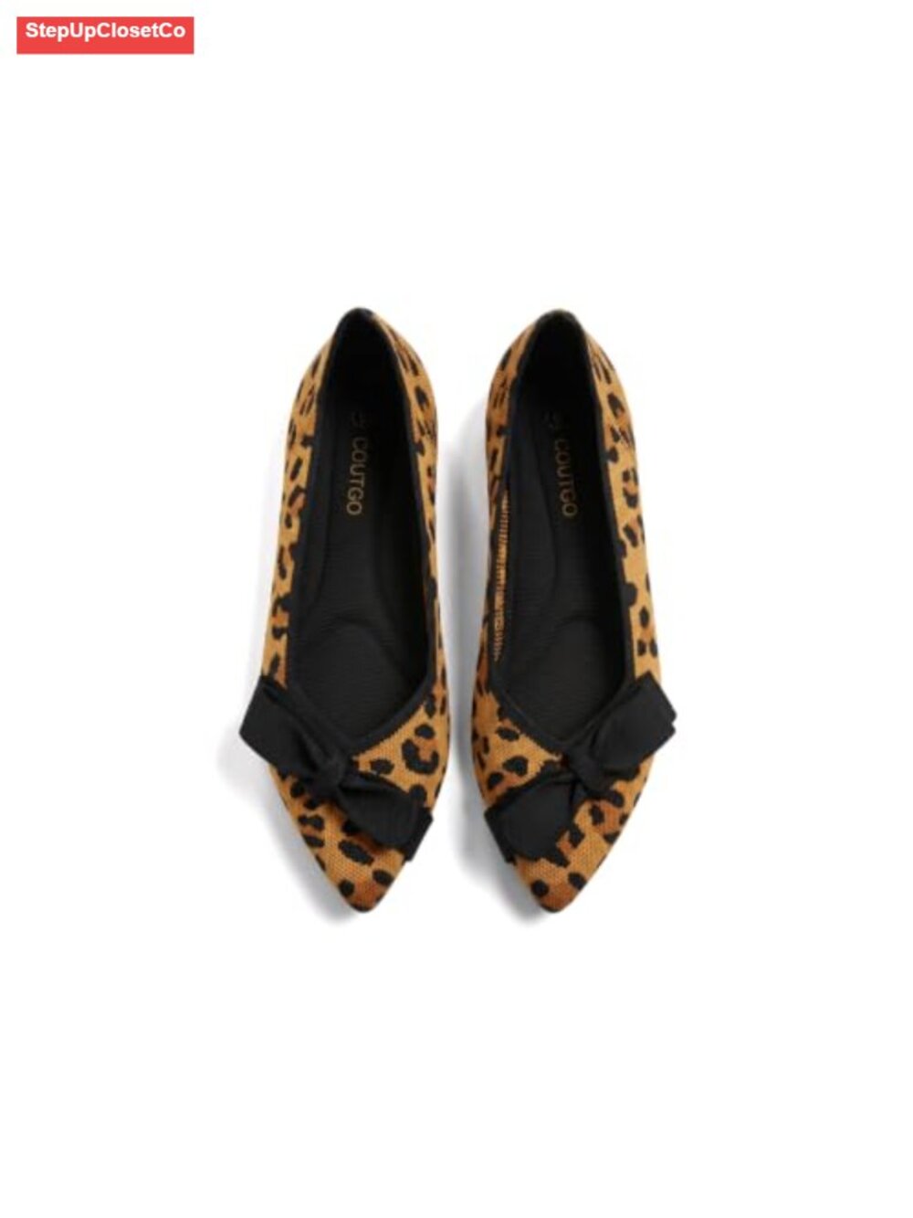Women's Pointed Toe Knit Ballet Flats Bow Slip On Work Casual Shoes